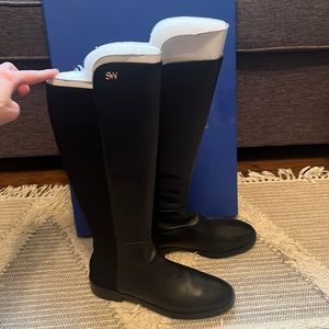 NEW Stuart Weitzman over the knee stretch leather boots - size 8 / 38.5